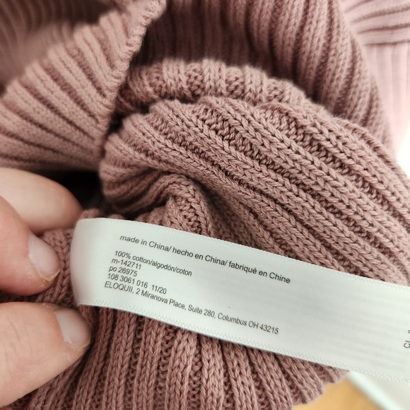 Eloquii sweater NWT womens size 22/24 pink Mauve ribbed cropped knit wide sleeve - Picture 3 of 6